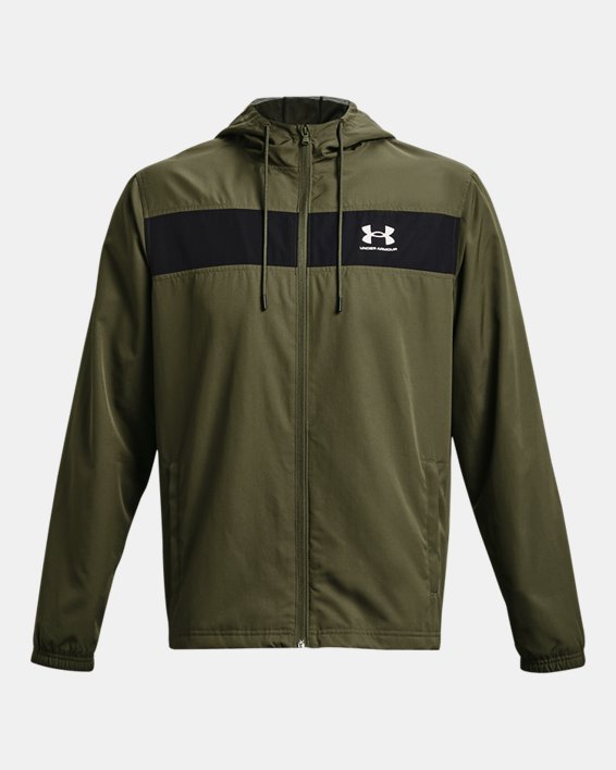 Men's UA Sportstyle Windbreaker Jacket in Green image number 4